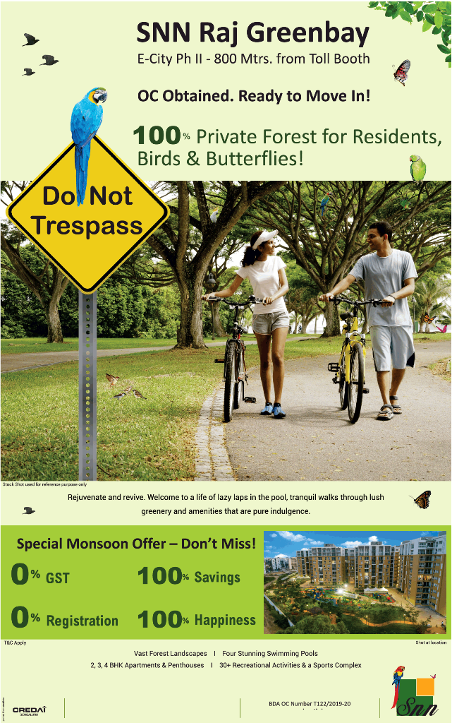 SNN Raj Greenbay 100% Private Forest For Residents, Birds & Butterflies in Bangalore